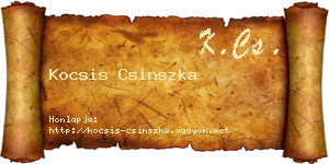 Kocsis Csinszka névjegykártya