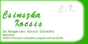 csinszka kocsis business card